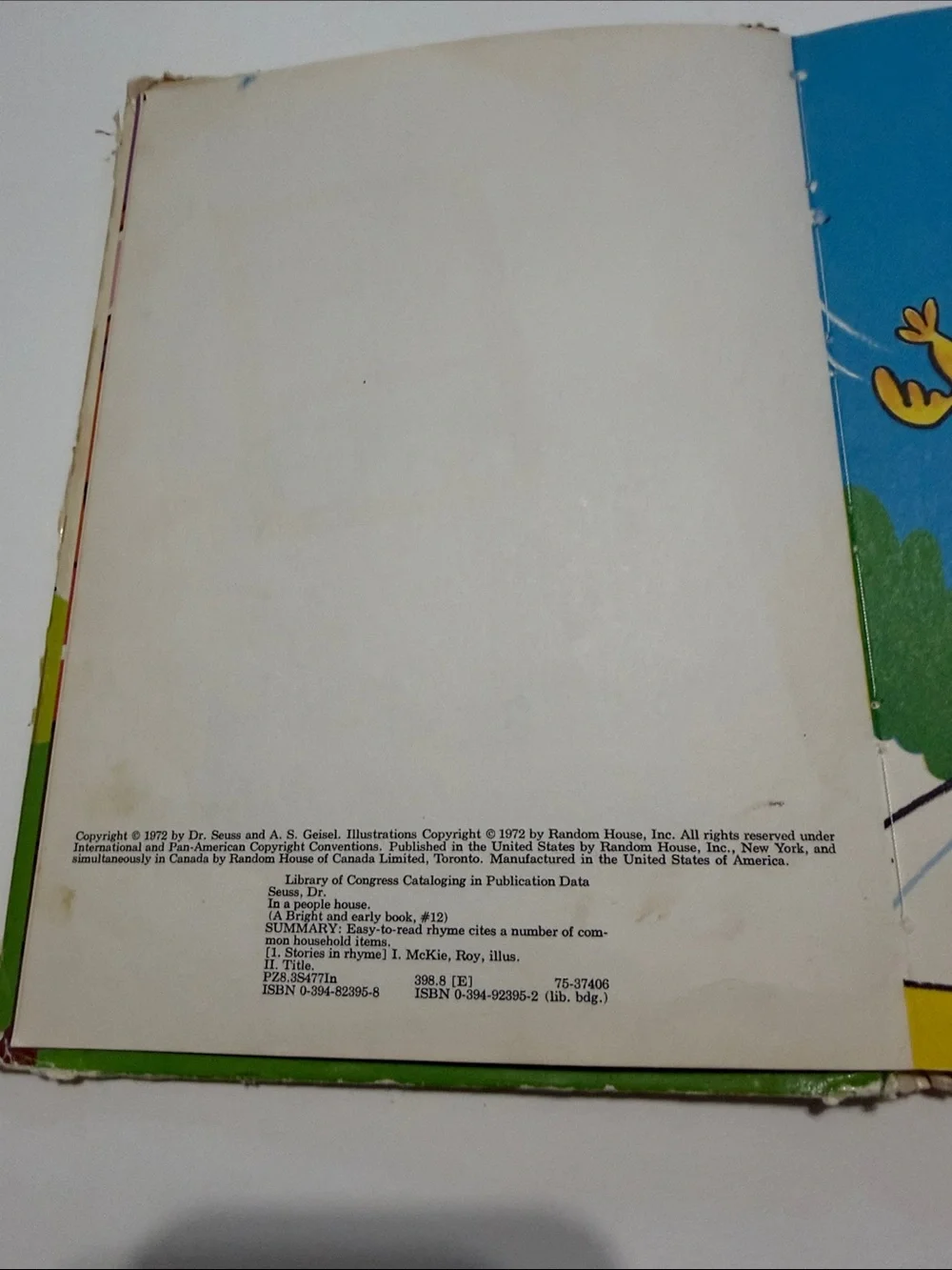 Vintage 1972 In A People House Children’s Book Hardcover by Theo LeSieg